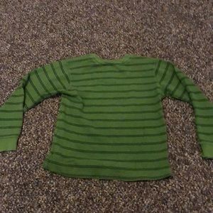 Boys woodland basics green and black stripe shirt